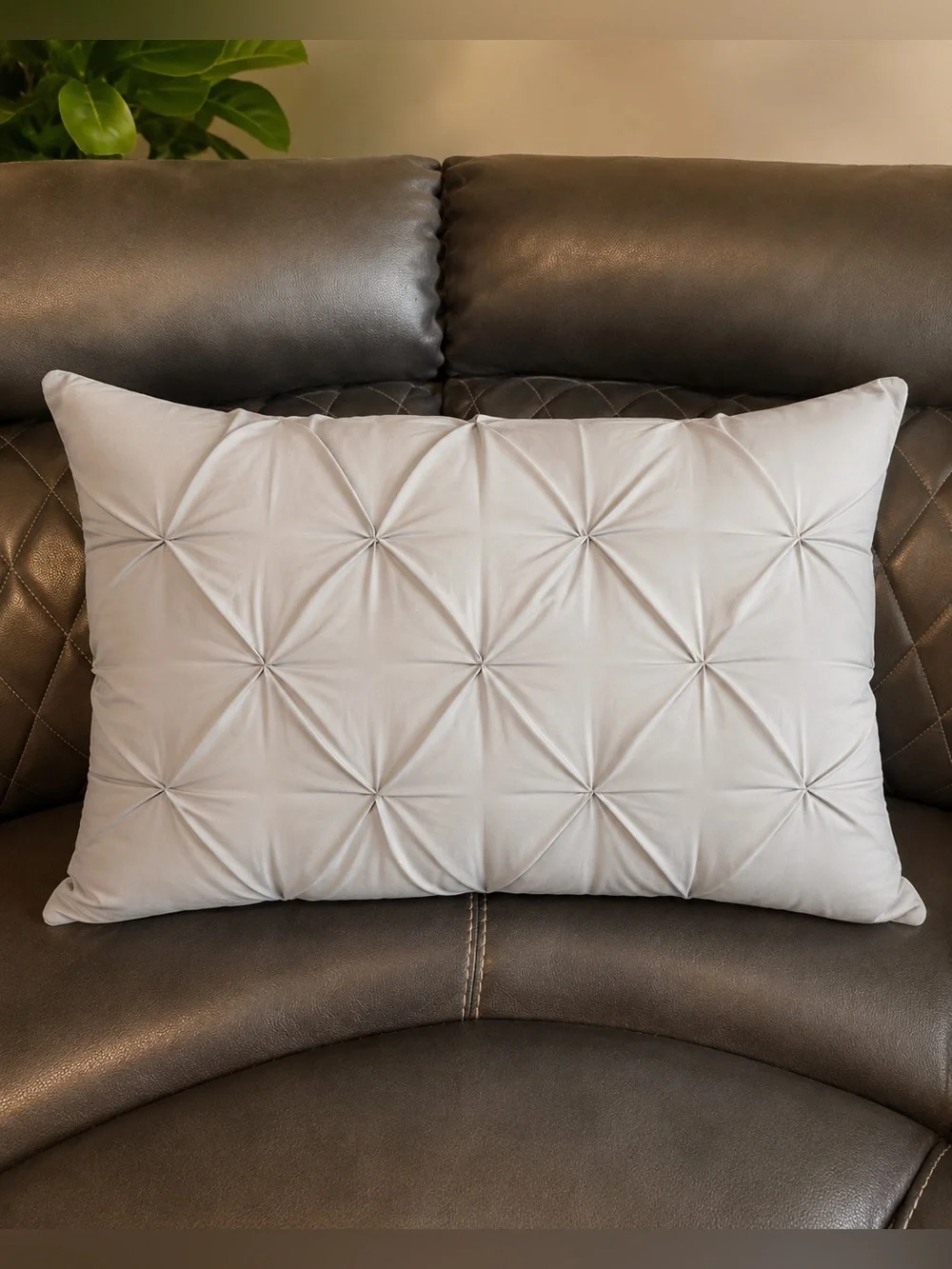 Luxury King Size Tufted Sleeping Pillow White Gray Decorative Bed Pillow Soft